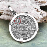 Sicilian Silver Denaro – the Templar-Era Cross and Stars of Medieval Italy 14K White Gold Pendant