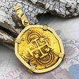 Pirate Era Circa 1615 22K Gold Two Escudo - the Legendary Doubloon - 18K Gold Pendant