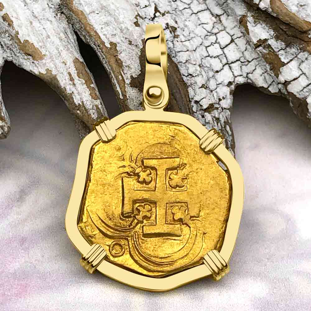 Genuine Pirate Era 1620 22K Gold Spanish Coin 2 Escudo Doubloon