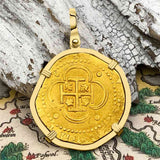 Pirate Era Circa 1580 22K Gold Four Escudo - the Legendary Doubloon - 18K Gold Pendant
