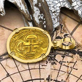 Pirate Era Circa 1566 22K Gold One Escudo - the Legendary Doubloon - 18K Gold Pendant