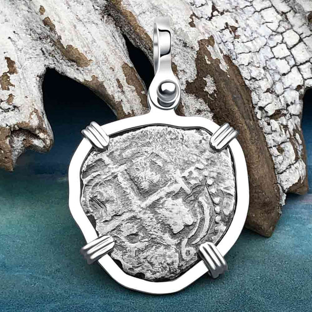 1656 Consolacion Shipwreck Pirate Era Spanish 1 Reale Piece of Eight Sterling Silver Pendant