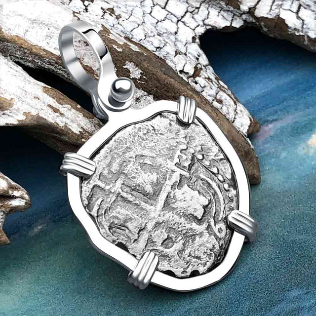 1656 Consolacion Shipwreck Pirate Era Spanish 1 Reale Piece of Eight Sterling Silver Pendant