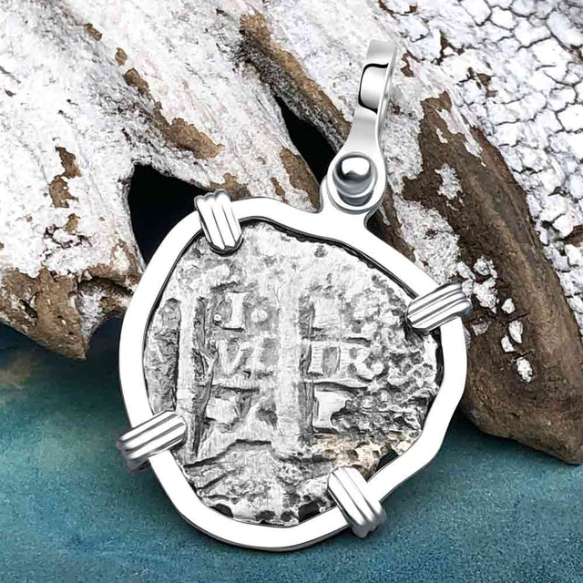 1656 Consolacion Shipwreck Pirate Era Spanish 1 Reale Piece of Eight Sterling Silver Pendant