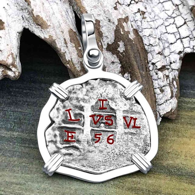 1656 Consolacion Shipwreck Pirate Era Spanish 1 Reale Piece of Eight Sterling Silver Pendant