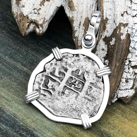 1656 Consolacion Shipwreck Pirate Era Spanish 1 Reale Piece of Eight Sterling Silver Pendant
