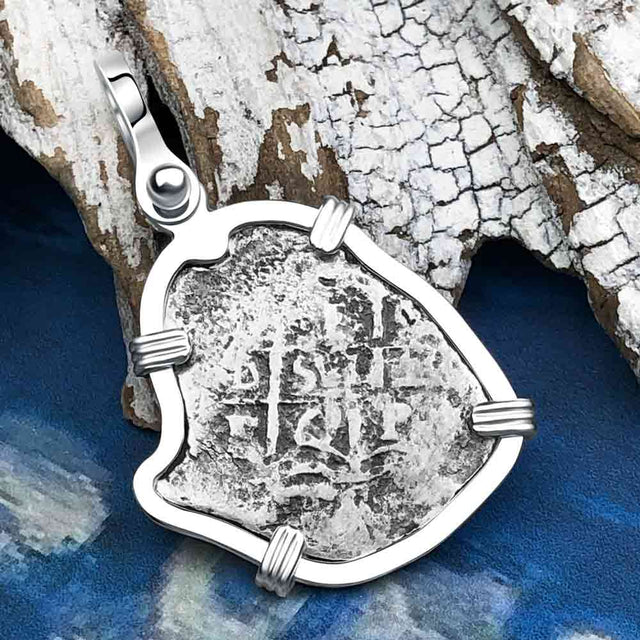 1669 Consolacion Shipwreck Pirate Era Spanish 1 Reale Piece of Eight Sterling Silver Pendant