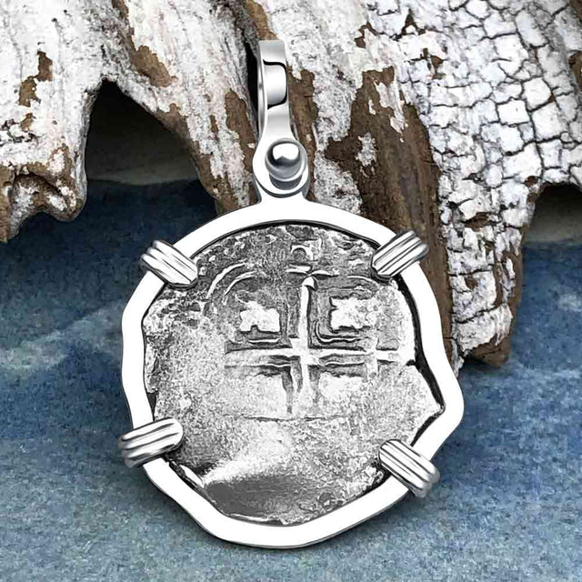 1656 Consolacion Shipwreck Pirate Era Spanish 1 Reale Piece of Eight Sterling Silver Pendant