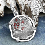 1656 Consolacion Shipwreck Pirate Era Spanish 1 Reale Piece of Eight Sterling Silver Pendant