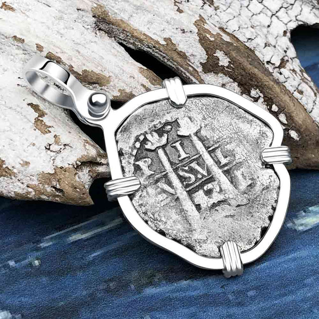 1657 Consolacion Shipwreck Pirate Era Spanish 1 Reale Piece of Eight Sterling Silver Pendant | Artifact #4539