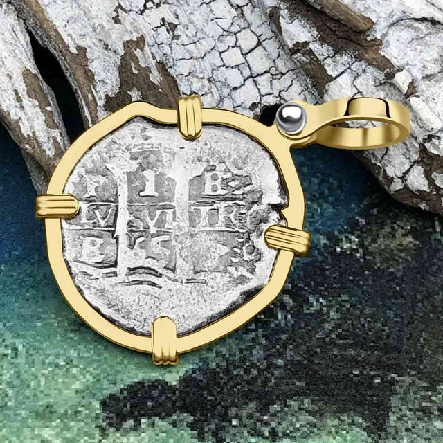 1665 Consolacion Shipwreck Pirate Era Spanish 1 Reale Piece of Eight 14K Gold Pendant