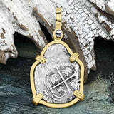 1663 Consolacion Shipwreck Pirate Era Spanish 1 Reale Piece of Eight 14K Gold Pendant