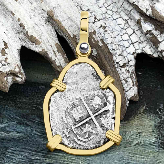 1663 Consolacion Shipwreck Pirate Era Spanish 1 Reale Piece of Eight 14K Gold Pendant