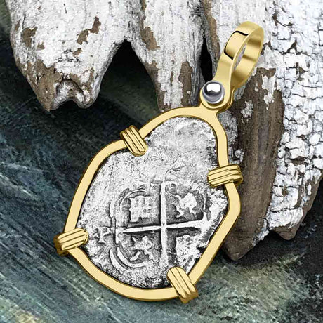 1663 Consolacion Shipwreck Pirate Era Spanish 1 Reale Piece of Eight 14K Gold Pendant