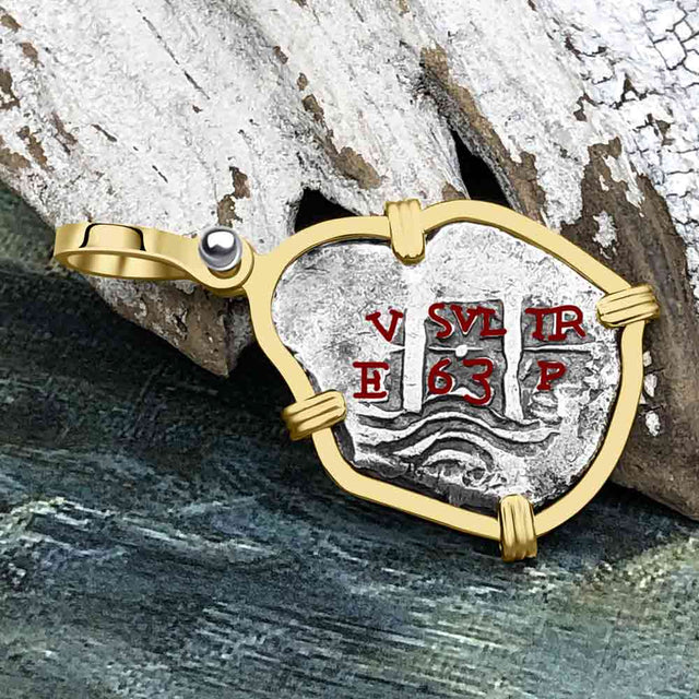 1663 Consolacion Shipwreck Pirate Era Spanish 1 Reale Piece of Eight 14K Gold Pendant