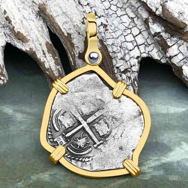 1661 Consolacion Shipwreck Pirate Era Spanish 1 Reale Piece of Eight 14K Gold Pendant