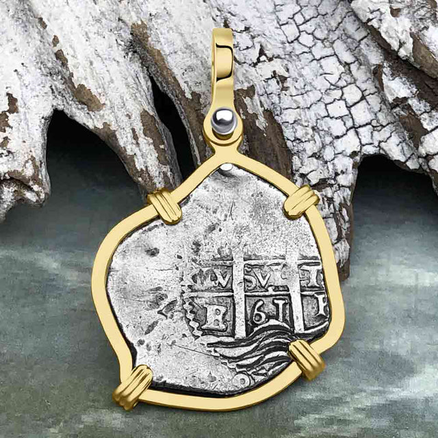 1661 Consolacion Shipwreck Pirate Era Spanish 1 Reale Piece of Eight 14K Gold Pendant