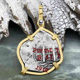 1661 Consolacion Shipwreck Pirate Era Spanish 1 Reale Piece of Eight 14K Gold Pendant