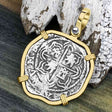 Concepcion Shipwreck 2 Reale Silver Piece of 8 14K Gold Pendant