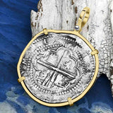 Rare Concepcion Shipwreck 8 Reale Silver Piece of 8 14K Gold Pendant