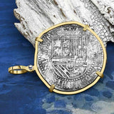 Rare Concepcion Shipwreck 8 Reale Silver Piece of 8 14K Gold Pendant