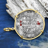 Rare Concepcion Shipwreck 8 Reale Silver Piece of 8 14K Gold Pendant