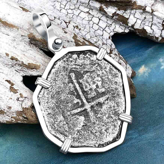 Sao Jose 4 Reale circa 1598-1621 Shipwreck Coin Sterling Silver Pendant