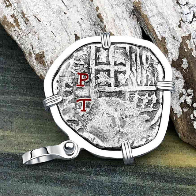 Heart Shaped Sao Jose 4 Reale Pirate Era Shipwreck Coin Sterling Silver Pendant