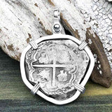 Heart Shaped Sao Jose 4 Reale Pirate Era Shipwreck Coin Sterling Silver Pendant | Artifact #4549