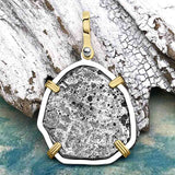 Sao Jose 4 Reale RARE DATED 1622 Shipwreck Coin 14K Gold and Sterling Silver Pendant