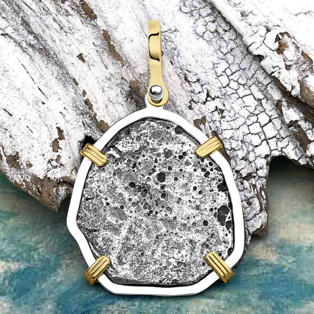 Sao Jose 4 Reale RARE DATED 1622 Shipwreck Coin 14K Gold and Sterling Silver Pendant