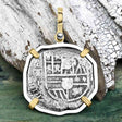 Sao Jose 4 Reale Circa 1615 Shipwreck Coin 14K Gold and Sterling Silver Pendant
