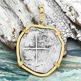 Sao Jose 4 Reale circa 1598-1621 Shipwreck Coin 14K Gold Pendant
