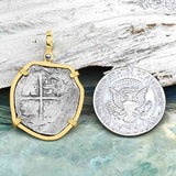 Sao Jose 4 Reale circa 1615-1621 Shipwreck Coin 14K Gold Pendant | Artifact #4559