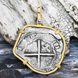 Sao Jose 4 Reale RARE DATED 1622 Shipwreck Coin 14K Gold Pendant