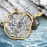 Sao Jose 4 Reale circa 1612 Shipwreck Coin 14K Gold Pendant