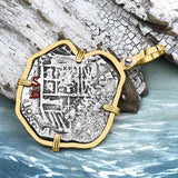 Sao Jose 4 Reale circa 1612 Shipwreck Coin 14K Gold Pendant