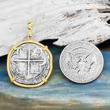 Sao Jose 4 Reale 1598-1621 Shipwreck Coin 14K Gold Pendant