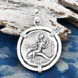 Ancient Greek Dolphin Rider “Boy on the Dolphin” Silver Nomos Sterling Silver Pendant