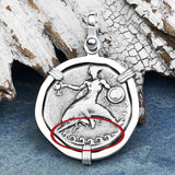 Ancient Greek Dolphin Rider “Boy on the Dolphin” Silver Nomos Sterling Silver Pendant