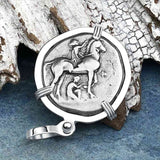 Ancient Greek Dolphin Rider “Boy on the Dolphin” Silver Nomos Sterling Silver Pendant