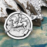 Ancient Greek Dolphin Rider “Boy on the Dolphin” Silver Nomos Sterling Silver Pendant | Artifact #4591