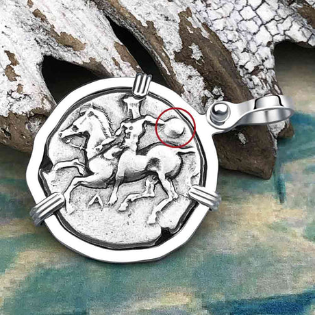 Ancient Greek Dolphin Rider “Boy on the Dolphin” Silver Nomos Sterling Silver Pendant | Artifact #4591