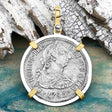 El Cazador Shipwreck 1783 2 Reale Piece of 8 14K Gold & Silver Treasure Coin Pendant