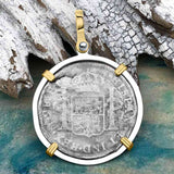 El Cazador Shipwreck 1783 2 Reale Piece of 8 14K Gold & Silver Treasure Coin Pendant
