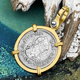 El Cazador Shipwreck 1783 1/2 Reale Piece of 8 14K Gold Pendant
