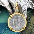 El Cazador Shipwreck 1783 1 Reale Piece of 8 14K Gold Pendant