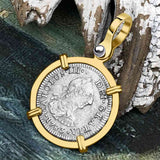 El Cazador Shipwreck 1783 1 Reale Piece of 8 14K Gold Pendant