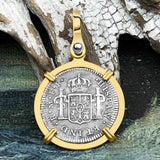 El Cazador Shipwreck 1783 1 Reale Piece of 8 14K Gold Pendant