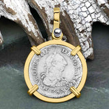 El Cazador Shipwreck 1783 1/2 Reale Piece of 8 14K Gold Pendant